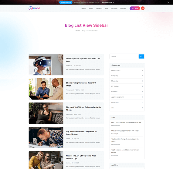 Blog List Sidebar Light Image
